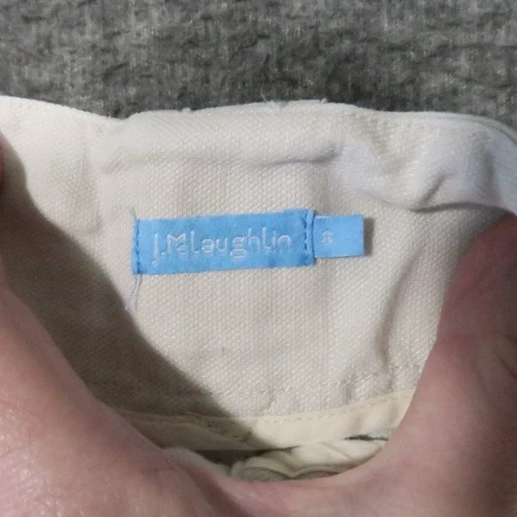 J McLaughlin Pleated Shorts Women 8 Beige Linen Lyocell High Rise Preppy Coastal - Picture 8 of 10